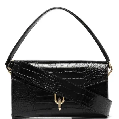 ANINE BING WOMEN Colette Crocodile-effect Shoulder Bag Black USD468.00