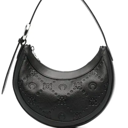 MARINE SERRE WOMEN Small Monogram Embossed Leather Bag Black USD649.00